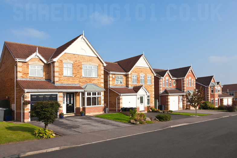 Houses that could be putting documents in the bin and not shredding them